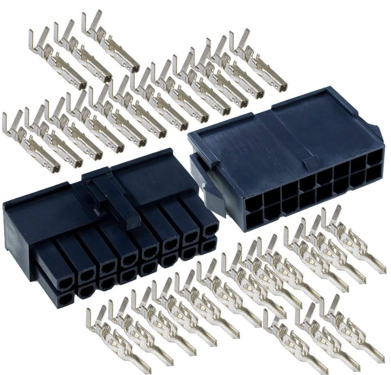 Molex Black 16-Pin Connector Pitch 4.20Mm.0165"" W/18-24 Awg Pin Mini-Fit Jr  Glow Wire Capable - Image 1